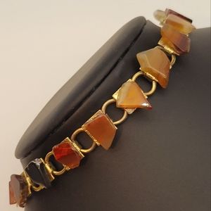 Vintage agate bracelet semiprecious stones